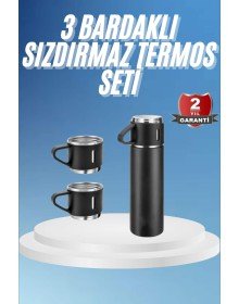 Thermos Stainless Steel Thermos Black Color 3 Glass Thermos Set