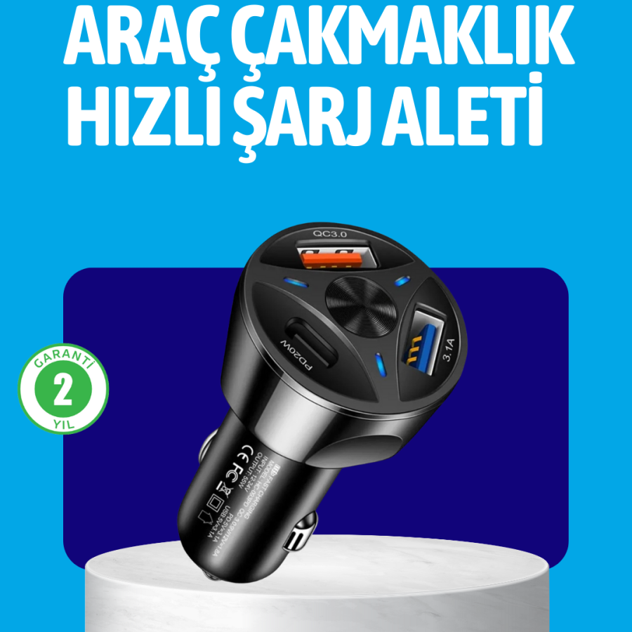 55W Powerful Car Charger with Power Delivery Support 55W Powerful Car Charger with Power Delivery Support