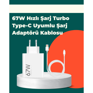 67W Turbo Adapter with Type-C Cable for Safe and Fast Charging