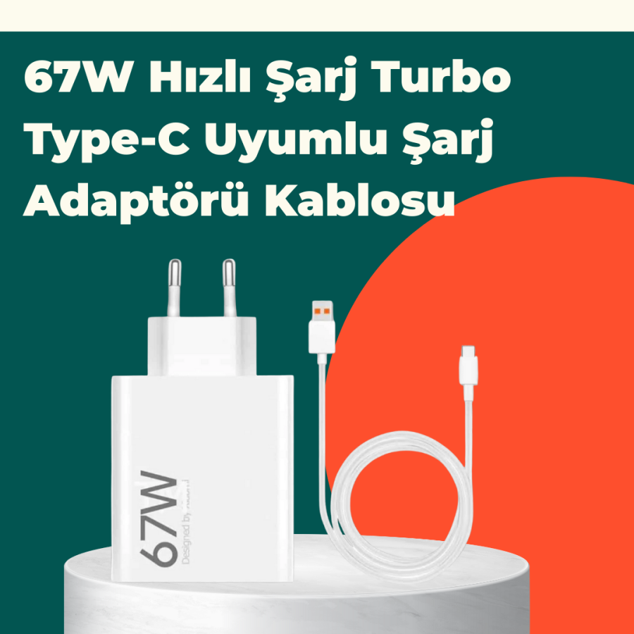 67W Turbo Adapter with Type-C Cable for Safe and Fast Charging 67W Turbo Adapter with Type-C Cable for Safe and Fast Charging