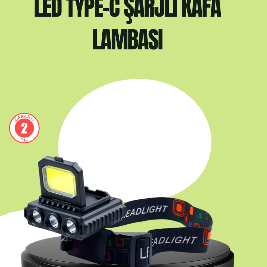 800 Lumen Multi-Function LED Head Lamp Type C Rechargeable