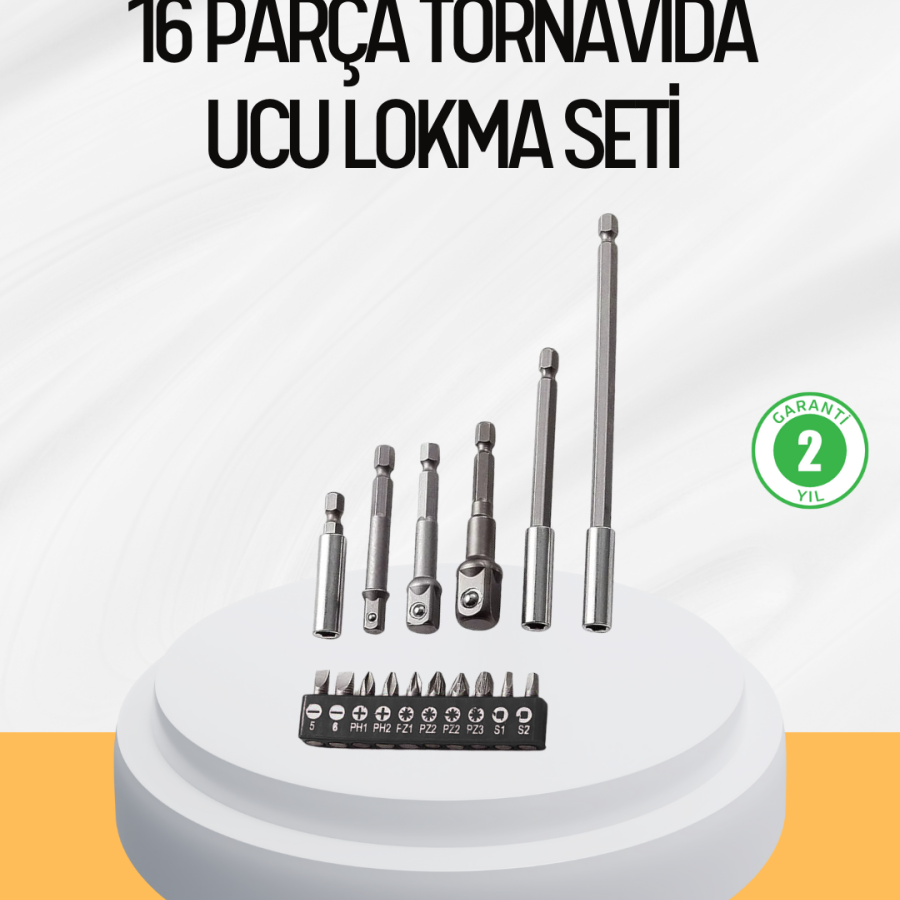 Ergonomic 16 Piece Bits Screwdriver Bit and Adapter Set