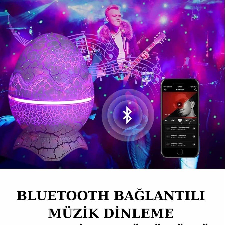 Dinosaur Speaker Color Changing Projection Mode Bluetooth Speaker Night Light