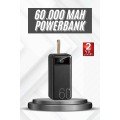 Fast Charging 4 Output Powerbank 60.000 Mah Portable with Digital Indicator