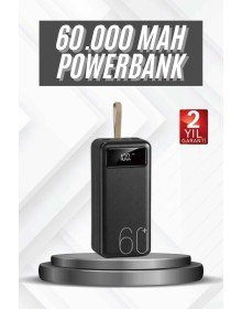 Fast Charging 4 Output Powerbank 60.000 Mah Portable with Digital Indicator