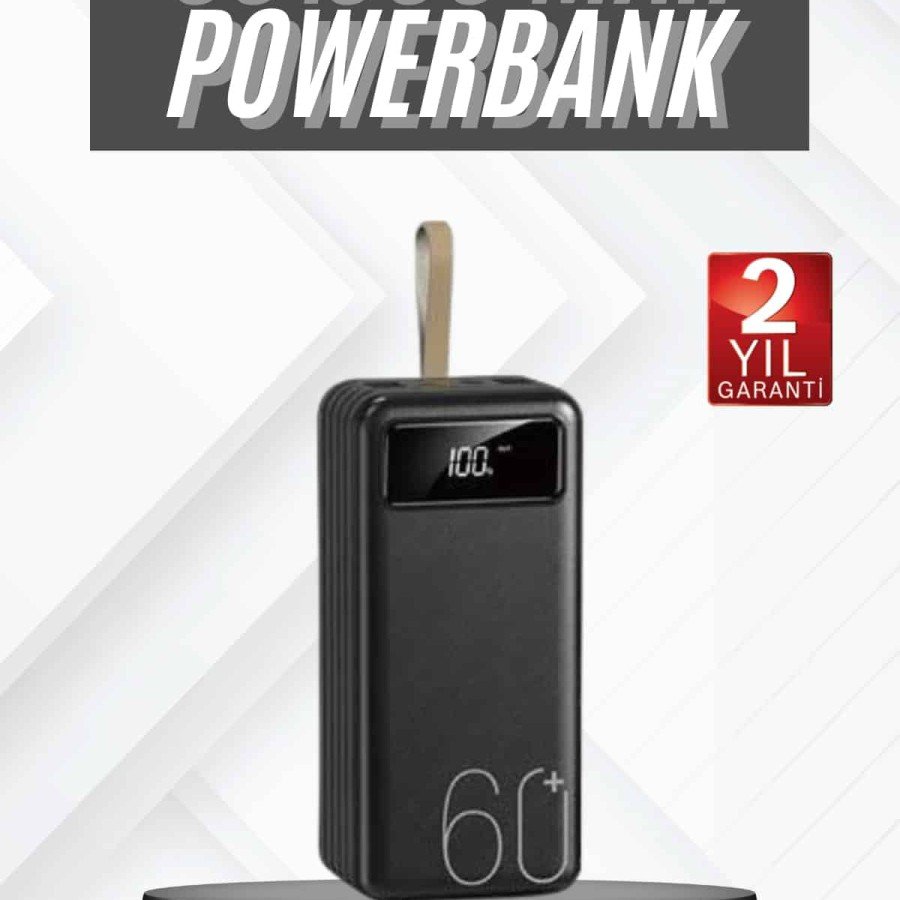 Fast Charging 4 Output Powerbank 60.000 Mah Portable with Digital Indicator