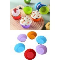 6 Pieces Washable Mini Serrated Muffin Mold - Ribbed Cake - Cupcake - Colorful Pastry Container