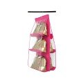 6-Eye Practical In-Cabinet Bag Hanger/Organizer (Pink)