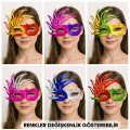 Set of 6 Double Color Venetian Cardboard Party Masks