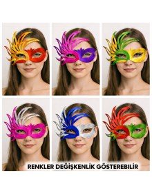 Set of 6 Double Color Venetian Cardboard Party Masks