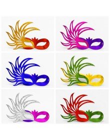 Set of 6 Double Color Venetian Cardboard Party Masks