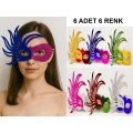 Set of 6 Colorful Prom Masks | Cardboard & Elastic (Adult-Child Compatible)