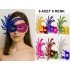 Set of 6 Colorful Prom Masks | Cardboard & Elastic (Adult-Child Compatible)
