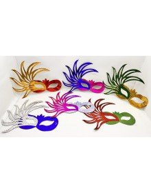 Set of 6 Colorful Prom Masks | Cardboard & Elastic (Adult-Child Compatible)