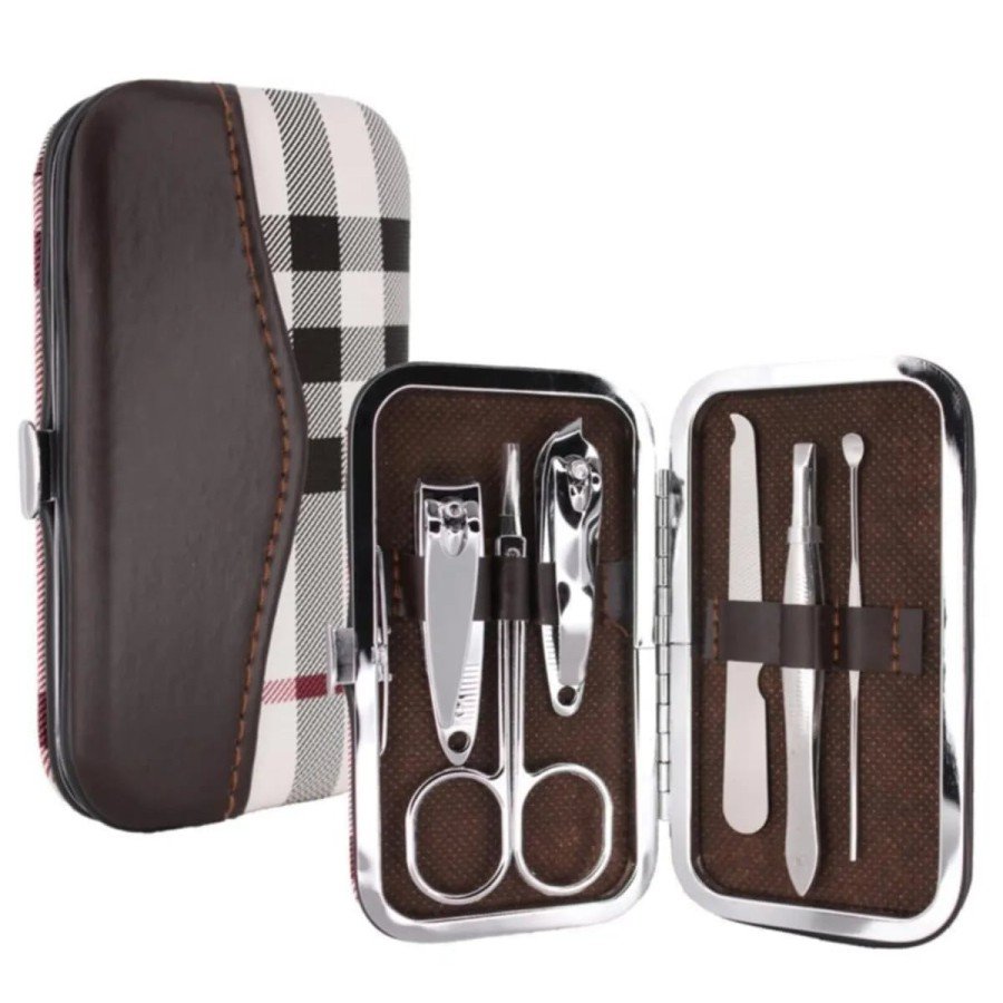 6 Parça Profesyonel Manikür Seti -Tırnak  Makası- Kaş Makas- Cımbız - Törpü Seti