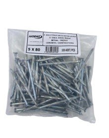 Akdeniz 5X80 Channeled Steel Nails 100 pcs