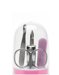Nail Care Manicure Pedicure Set 4 Pieces Pink Compact Portable Design