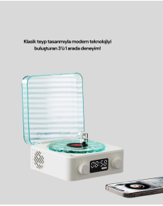 Stereo Sound Bluetooth Speaker with Night Light – Stylish Vintage Design