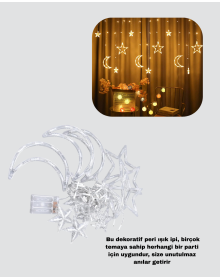 126 LED Star Moon Curtain Light Plug-in Decorative Lighting