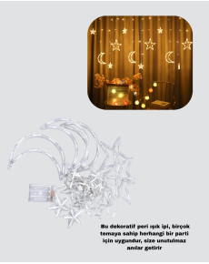 Star Moon Design Socket Curtain LED Light Indoor Decoration