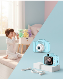 Blue Mini Digital Camera USB Rechargeable Compact Recorder with HD Video and Photo Capture