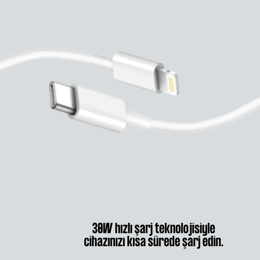 Durable TPE Lightning Cable – 30W Fast Charging and Data Transfer