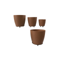 4-Piece 3D Modern Brown Vase Set with Footed Decorative Flower Pot Set 4-Piece 3D Modern Brown Vase Set with Footed Decorative Flower Pot Set