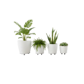 4-Piece 3D Stylish White Flower Pot Set Modern Footed Decorative Vase 4-Piece 3D Stylish White Flower Pot Set Modern Footed Decorative Vase