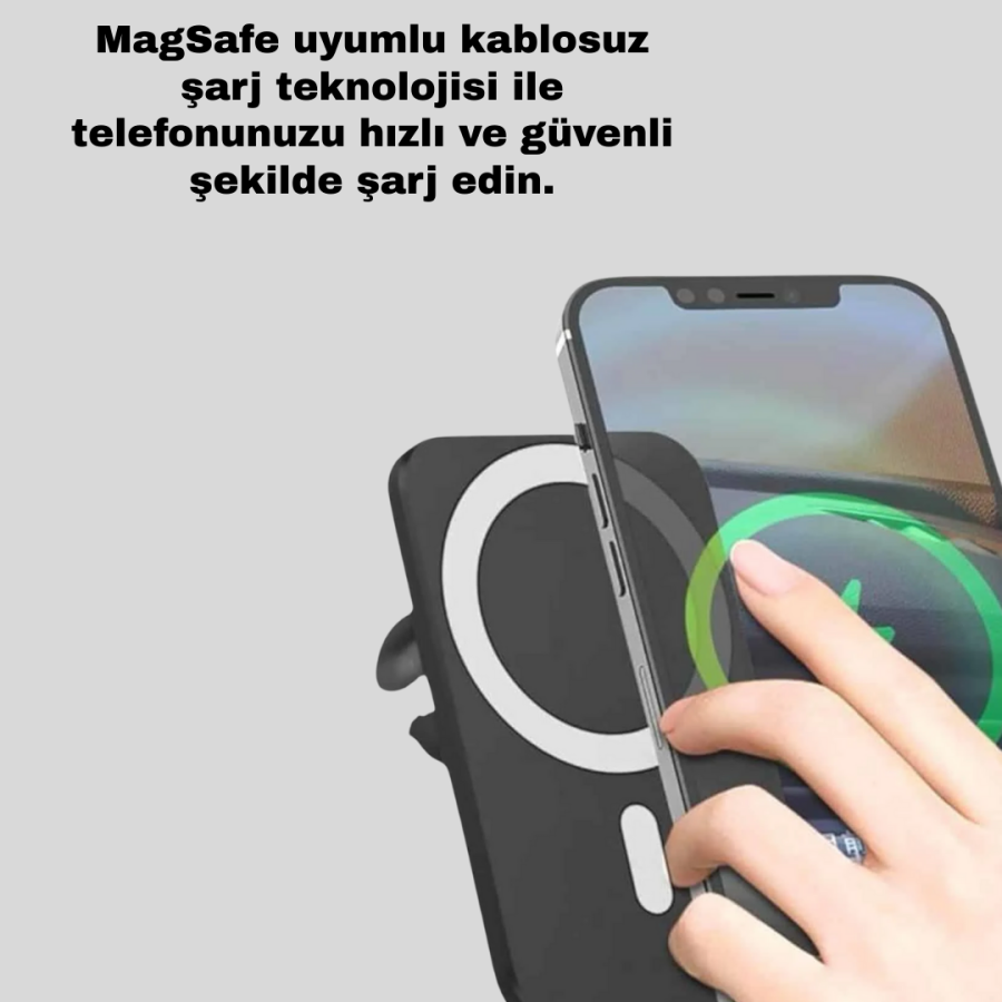 Magnetic MagSafe Compatible Car Holder Wireless Charging Supported