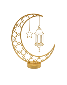 3D Crescent Mosque Decor Special Print 20x20 cm Stylish Table Top