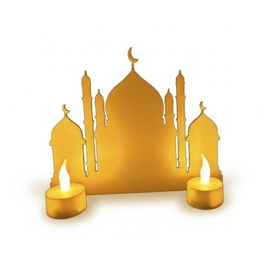 3D Mosque Table Top Decoration Gift Set with LED Candles with 2 Batteries 3D Mosque Table Top Decoration Gift Set with LED Candles with 2 Batteries