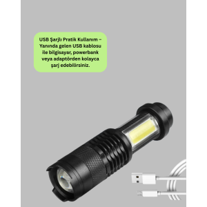 4-Mode USB Rechargeable LED Flashlight Camping and Outdoor