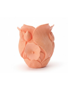 Orange Decorative Vase with 3D Embossed Flower Motif