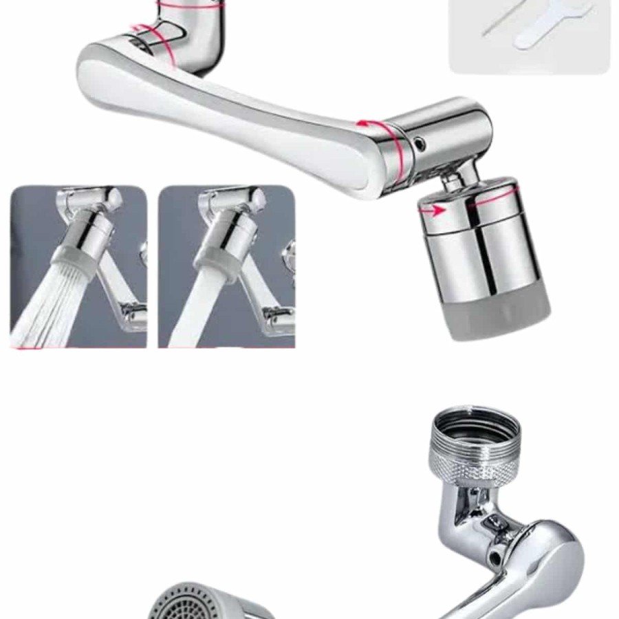 Rotating Faucet Head 1080 Degree Adjustable Spray Tip with Filter