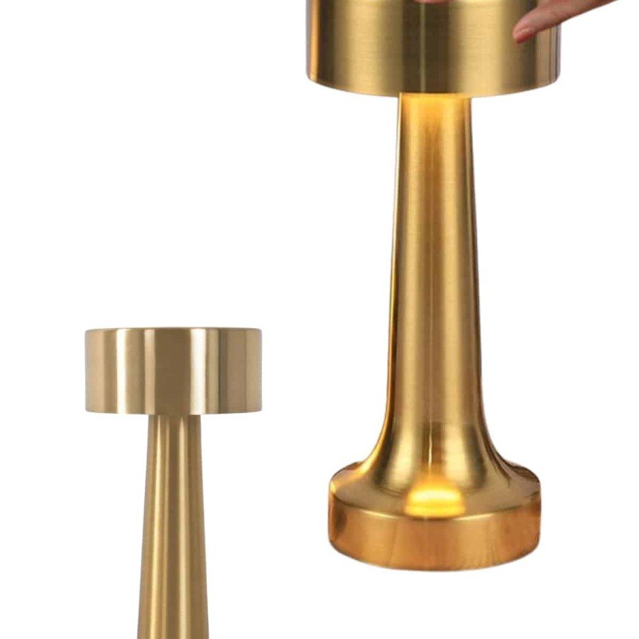 Gold Color Table and Night Light Touch Rechargeable Table Lamp