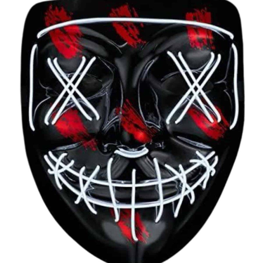 Hallowen Party Mask Neon Led Light Mask 3 Modes Halloween Mask