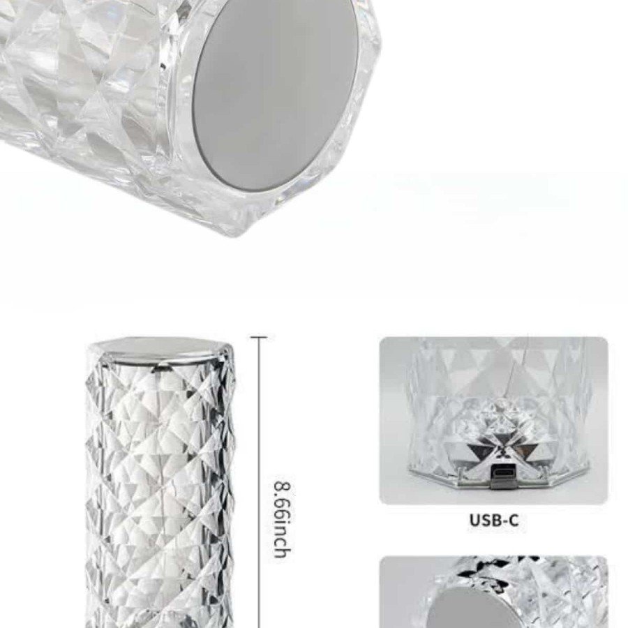 New Generation Modern Crystal Table and Night Light Touch Color Changing