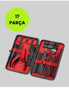 17-Piece Leather Covered Manicure Set