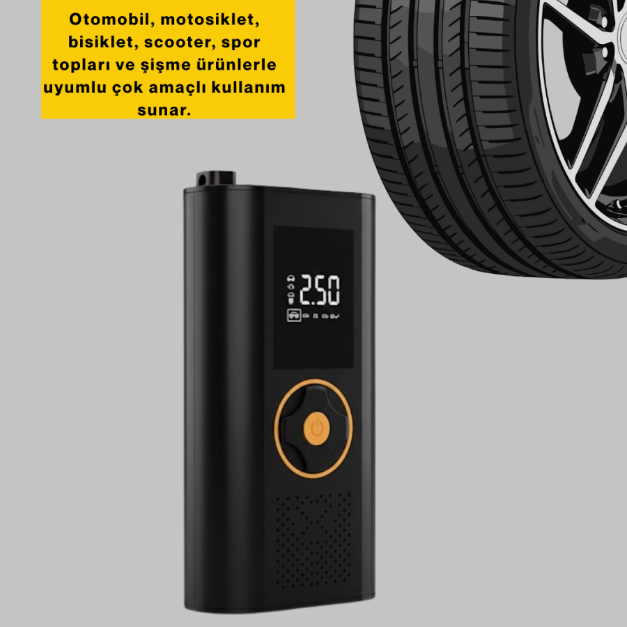 Portable Digital Tire Inflator Safe and Practical Use