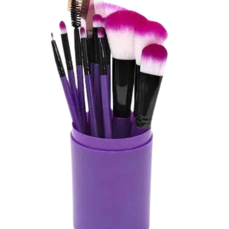 12 Piece Soft Tip Makeup Brush Set - Brush Set for Eye and Face Makeup Professional Makeup Set
