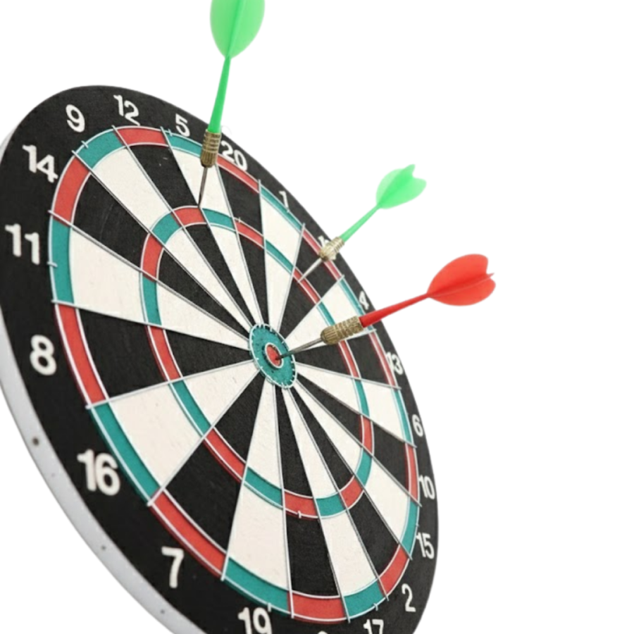 17 Inch Professional Dartboard Durable Construction and 4 Metal Darts