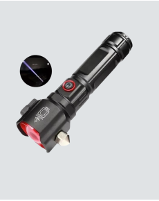 Strong Light Flashlight Emergency Hammer and Compass