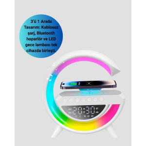 15W Fast Charging Supported LED Atmosphere Light and Alarm Function Lamp