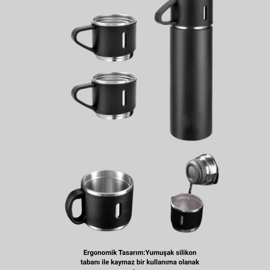 Stainless Thermos and Double Cup Set | 6-12 Hours Keeping Hot/Cold Stainless Thermos and Double Cup Set | 6-12 Hours Keeping Hot/Cold