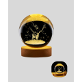 Deer Themed Crystal Ball Premium Table Night Light with USB Connection