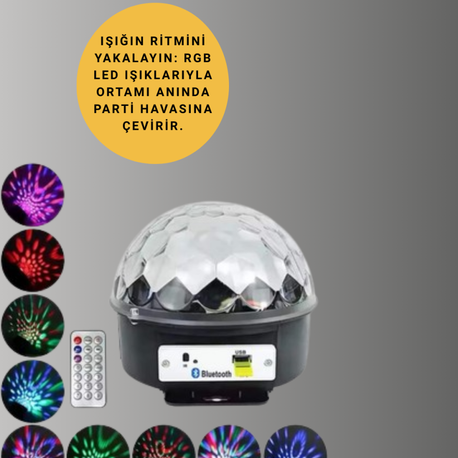 Portable Bluetooth Disco Ball Remote Control Light Effects
