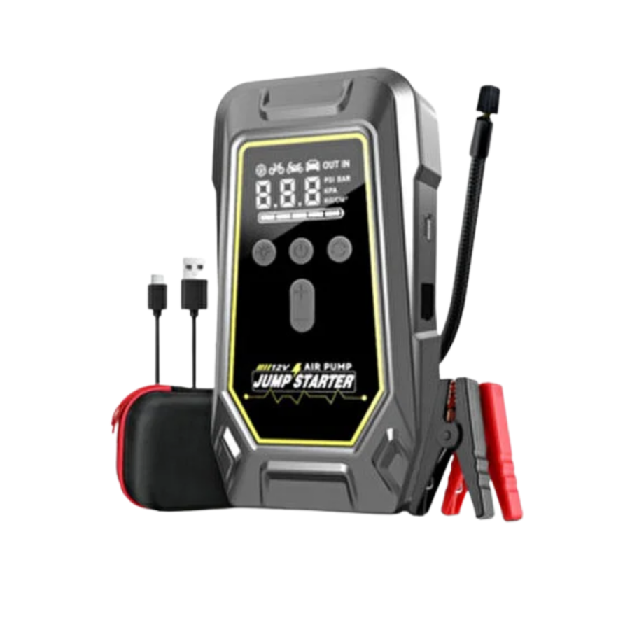 Battery Booster and Air Compressor with Emergency LED Light Battery Booster and Air Compressor with Emergency LED Light