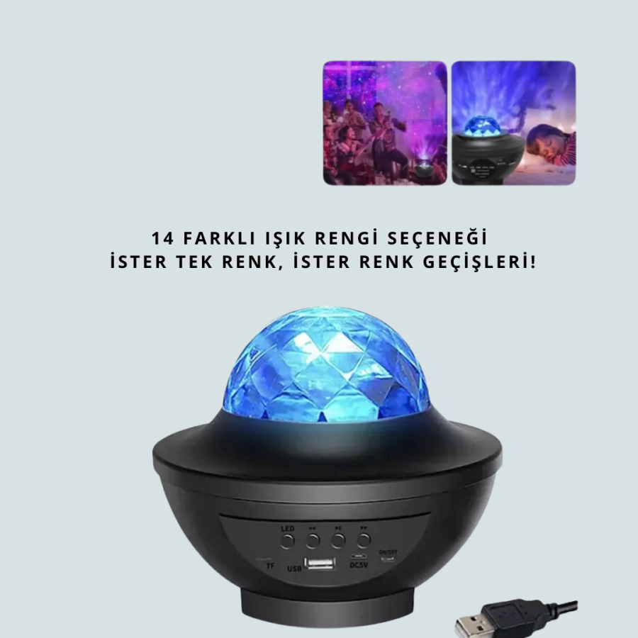 Star & Ocean Wave Projector – with Bluetooth / USB Speaker