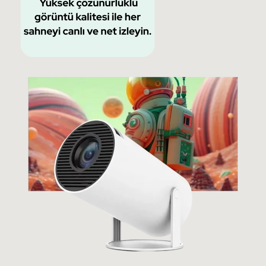 Home Projector with Wireless and Wired Connection Options