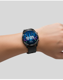 Smart Watch Titanium Case Round Screen Alarm Sleep and Health Tracking Vibrating